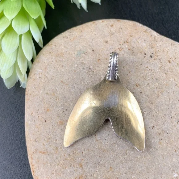 Sterling Antique Mermaid Tail Spoon Pendant - Picture 4 of 9